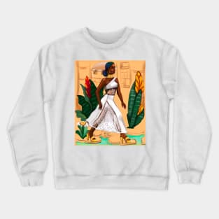 African American Woman Black Afro Melanin beauty Queen Crewneck Sweatshirt